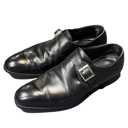 クロケット&ジョーンズ サヴィル シングルモンク ブラック サイズUK7.5E Crockett&Jones ビジネスシューズ 約26.0cm【LA】【中古】
