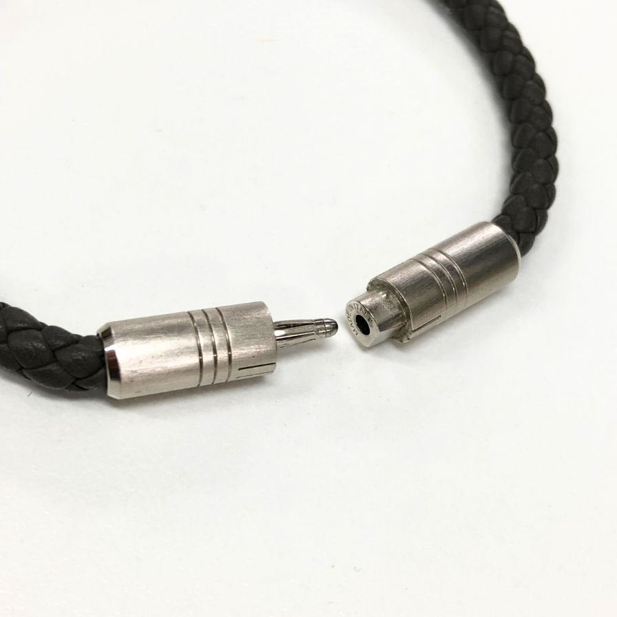 エルメス ブレスレット トーテム レザー×メタル ブラウン系 メンズ HERMES