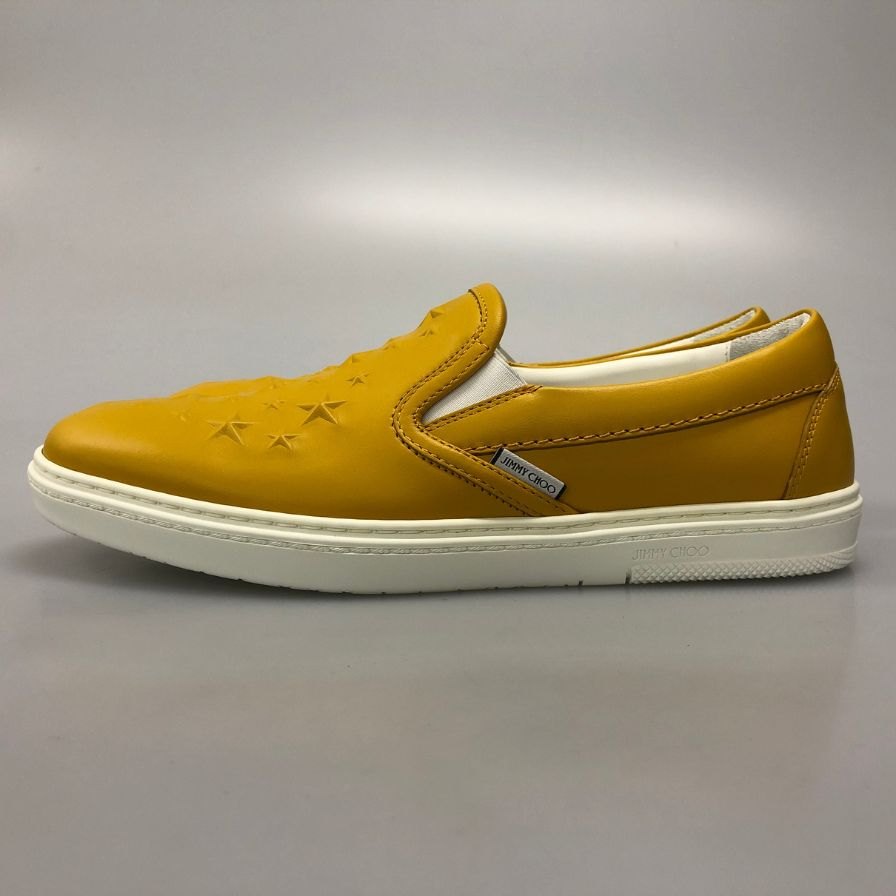 ジミーチュウ スリッポン スニーカー イエロー エンボス サイズ41 メンズ JIMMY CHOO 約26.0cm【AFD5】