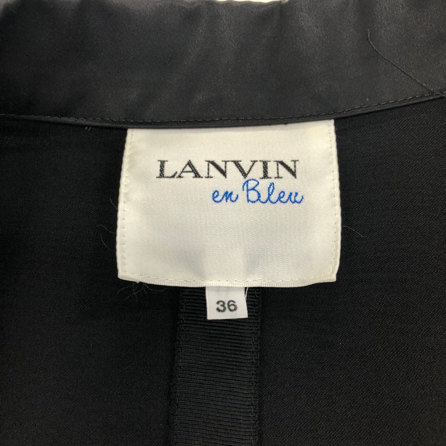 極美品◆ランバン オン ブルー レディース テーラード 1Bジャケット フォーマル サイズ36 ブラック LANVIN en Bleu 【AFA8】