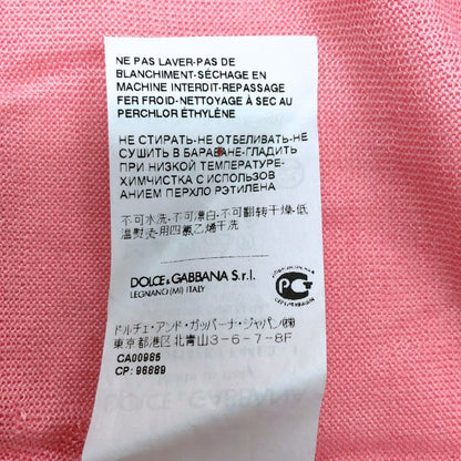極美品◆ドルチェ&ガッバーナ 半袖トップス レディース カシミア70％ シルク30% サイズ44 ピンク DOLCE&GABBANA 【AFB44】
