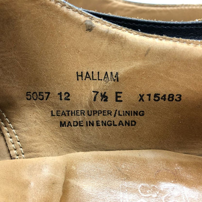 クロケット&ジョーンズ シップス別注 ストレートチップ ハラム 348ラスト サイズ7E ブラック CROCKETT&JONES HALLAM SHIPS ビジネスシューズ 約25.5cm【LA】【中古】