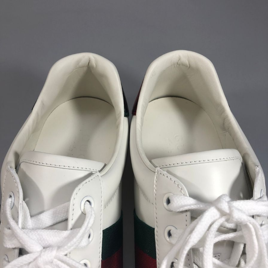 グッチ ローカットスニーカー エース 429446  BEE刺繍 メンズ ホワイト サイズ6 GUCCI 約25.0cm【AFD9-2】
