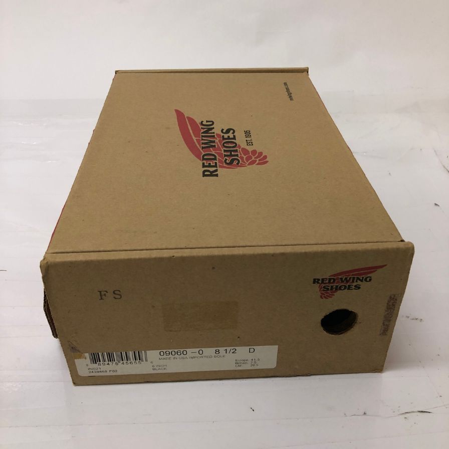 レッドウィング 9060 ベックマン フラットボックス レースアップ レザーブーツ ブラック US8.5D 茶芯 アメリカ製 RED WING 約26.5cm【AFD14】