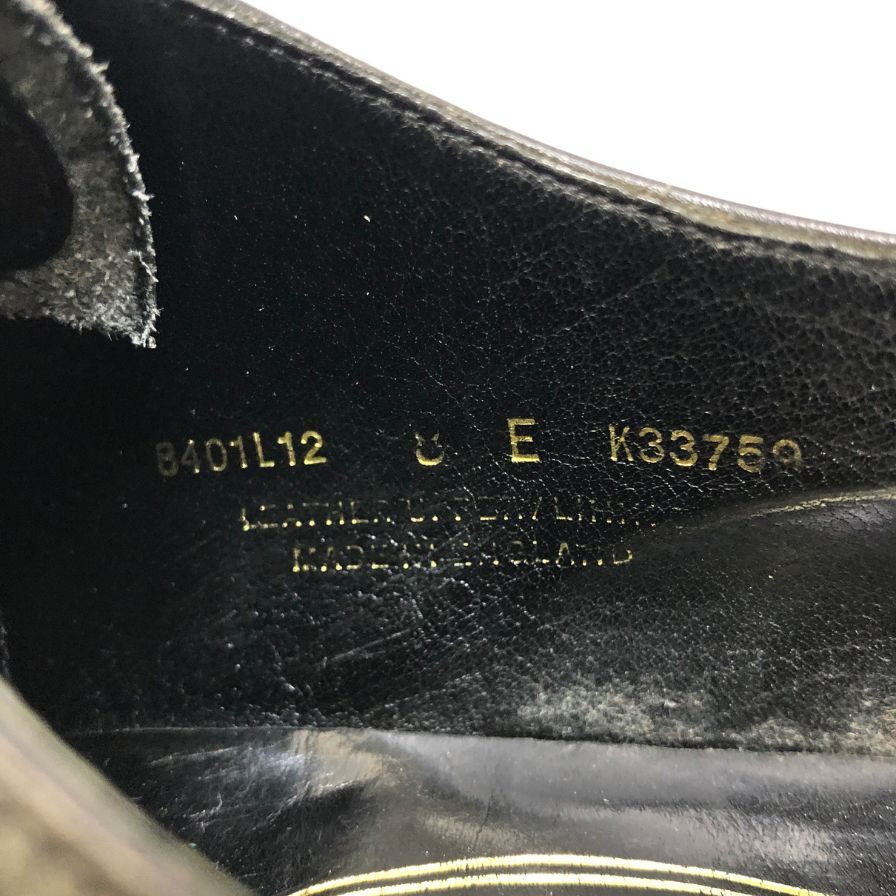 ジョージ クレバリー レザシューズ キャップトゥ 8401L-12 メンズ サイズ8E ブラック George Cleverley 約27.0cm【AFD9-2】