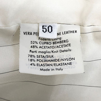 中古◆イヴサンローラン パイソン ボンバーレザーブルゾン メンズ サイズ50 ホワイト YVES SAINT LAURENT 【AFA15】