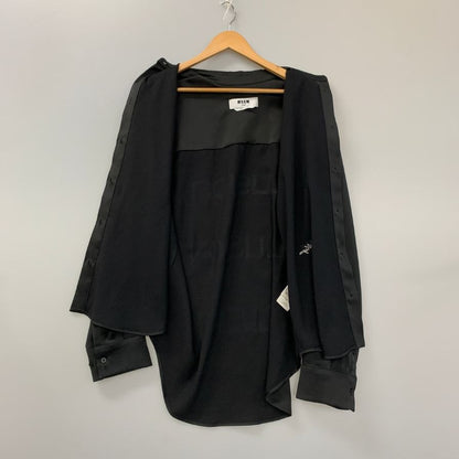美品◆エムエスジーエム シャツ バックデザイン ジャージー サイズ36 レディース ブラック MSGM 【AFB35】
