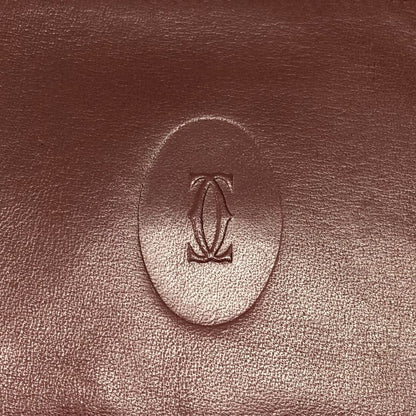 カルティエ マストライン レザー 札入れ 二つ折り財布 ウォレット ボルドー Cartier【AFI19】
