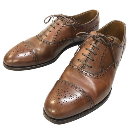 エドワードグリーン レザーシューズ セミブローグ カドガン 202ラスト ブラウン UK9.5E EDWARD GREEN CADOGAN ビジネスシューズ 約28.5cm【LA】【中古】