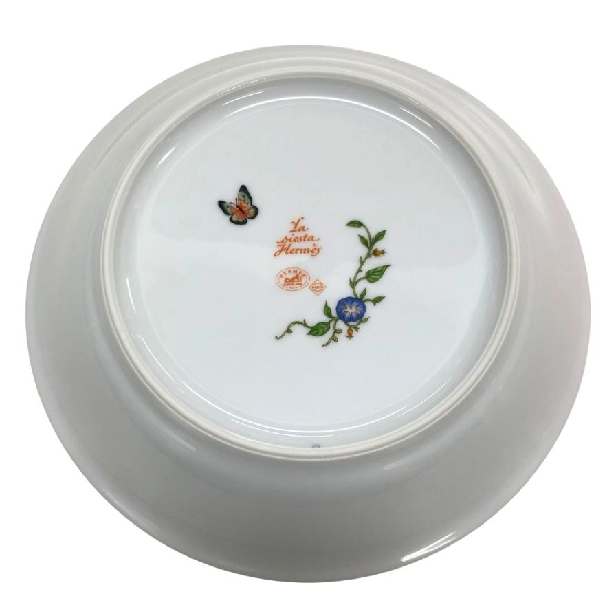 エルメス シエスタ ディーププレート 花柄 総柄 約19.5㎝ HERMES【AFI28】【中古】