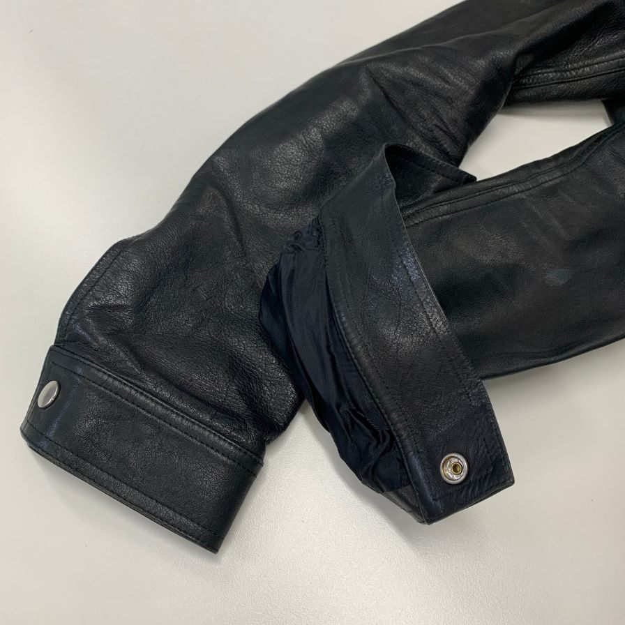 美品◆リックオウエンス レザージャケット シングルライダース 本革 RU16F6778 ブラック メンズ サイズ48 Rick Owens 【AFG1】