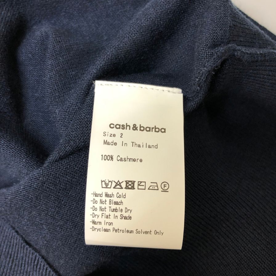 未使用◆キャッシュ＆バルバ カーディガン ウーステッドカシミヤ 150 ネイビー メンズ サイズ2 IMWSW001 Cash&Barba 【AFB17】