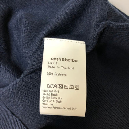 未使用◆キャッシュ＆バルバ カーディガン ウーステッドカシミヤ 150 ネイビー メンズ サイズ2 IMWSW001 Cash&Barba 【AFB17】
