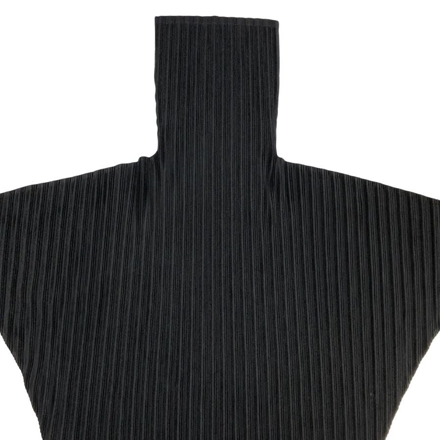 美品◆プリーツプリーズ カットソー PP43-FT362 ハイネック ポリエステル レディース ブラック サイズ3 PLEATS PLEASE 【AFB5】