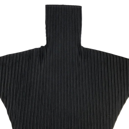 美品◆プリーツプリーズ カットソー PP43-FT362 ハイネック ポリエステル レディース ブラック サイズ3 PLEATS PLEASE 【AFB5】