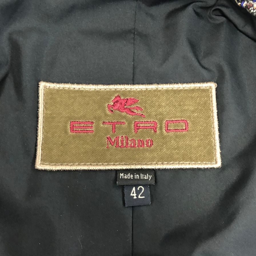 美品◆エトロ コート 中綿 総柄 ペイズリー イタリア製 レディース サイズ42 ETRO 【AFA13】
