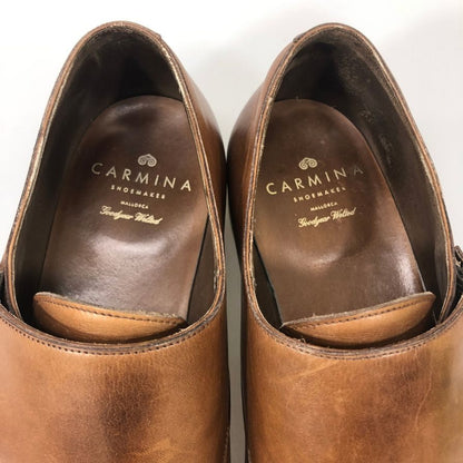 カルミナ ダブルモンク レザーシューズ ブラウン サイズ8 メンズ CARMINA 約26.5cm【YB4】