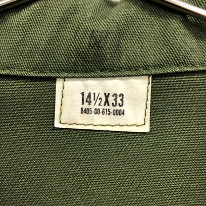 極美品◆アメリカ軍 ユーティリティシャツ OG-507 実物 87年 オリーブグリーン サイズ14.5X33 【AFB16】