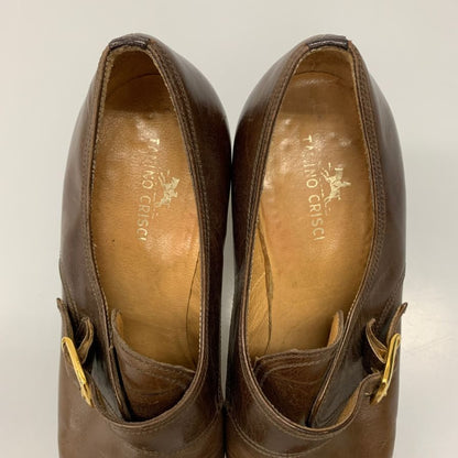 タニノクリスチー ヒールパンプス モンクストラップ ブラウン ゴールド金具 レディース サイズ37B TANINO CRISCI 約23.5cm【AFC4】