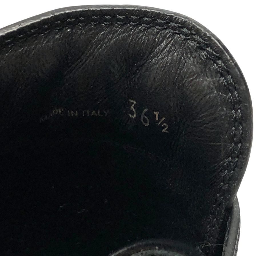 プラダ ローファー 厚底 ハイヒール ロゴ レザー レディース ブラック サイズ23.5 PRADA 約23.5cm【AFD3】