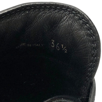 プラダ ローファー 厚底 ハイヒール ロゴ レザー レディース ブラック サイズ23.5 PRADA 約23.5cm【AFD3】