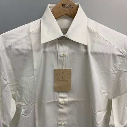 新品同様◆エルメネジルドゼニア 長袖ドレスシャツ カフス用 ホワイト サイズ39/15.5 Ermenegildo Zegna 【AFB2】