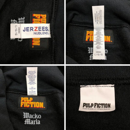 極美品◆ワコマリア×パルプフィクション  パーカー プルオーバー コットン ブラック サイズL メンズ WACKO MARIA × PULP FICTION 【AFB19】