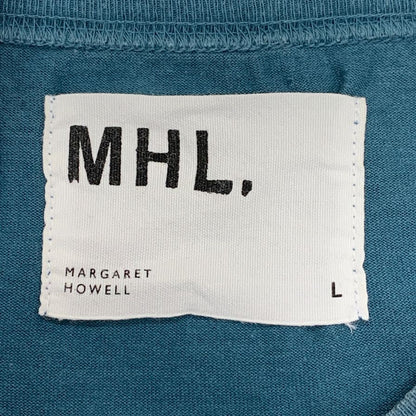 中古◆エムエイチエル マーガレットハウエル ROUGH COTTON JERSEY 21SS 半袖スウェット 596-1166514 メンズ  サイズL ネイビー系 MHL MARGARET HOWELL 【AFB26】