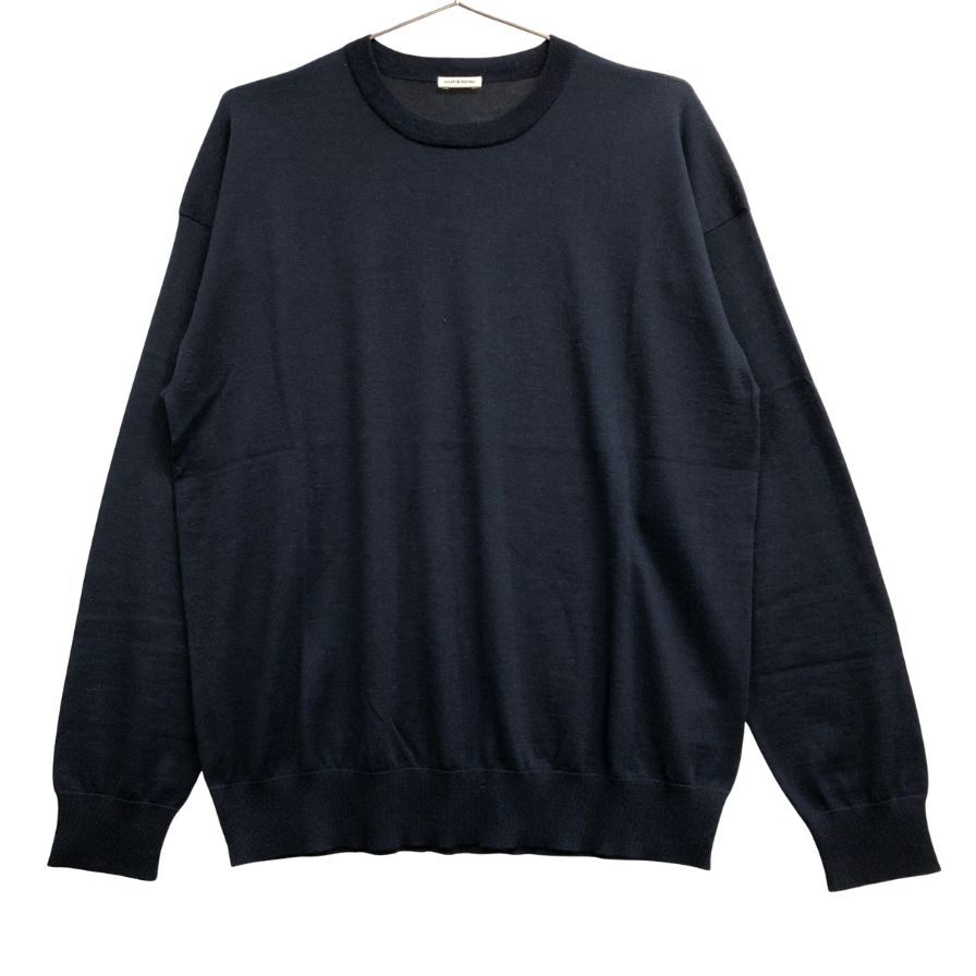 未使用◆キャッシュ＆バルバ カーディガン ウーステッドカシミヤ 150 ネイビー メンズ サイズ2 IMWSW001 Cash&Barba 【AFB17】