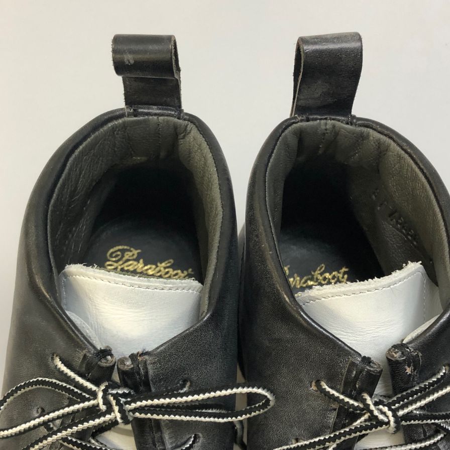 パラブーツ サカイ チロリアンブーツ ブライドルレザー コンビ グレー ホワイト メンズ サイズ8F PARABOOTS Sacai ブーツ 約26.5cm【LA】【中古】