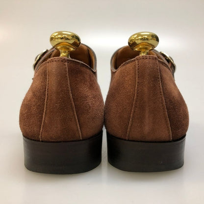 サントーニ レザーシューズ ダブルモンク スエード ブラウン サイズUK6.5 メンズ Santoni 約25.0cm【AFC41】