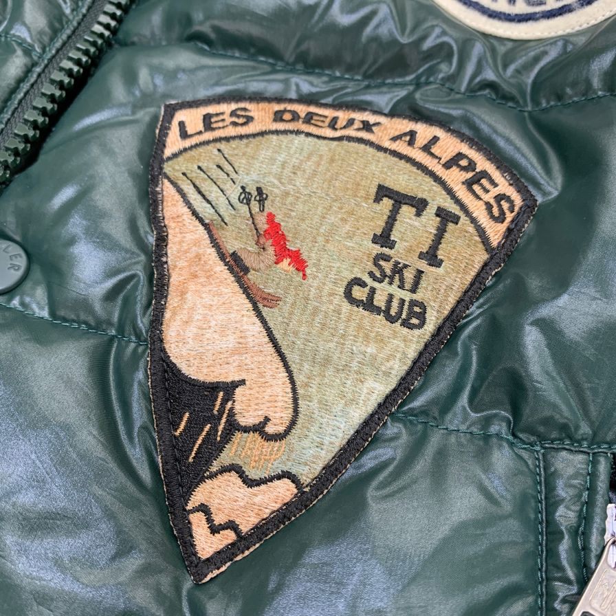 中古■モンクレール ダウンベスト チベット ワッペン スペシャル 代理店スープリームス メンズ サイズ2 グリーン MONCLER 【AFA13】