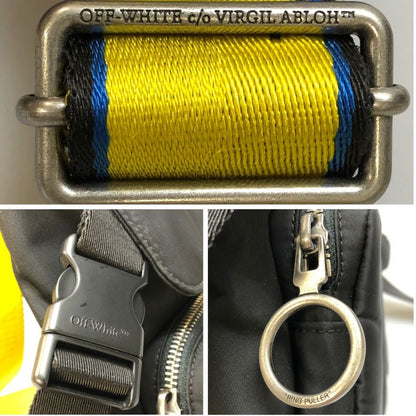 オフホワイト ショルダーバッグ  ナイロン ファスナー メンズ ブラック×イエロー  Off White【AFE6】