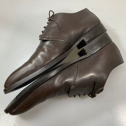 バリー レザーシューズ ダービー メダリオン プレーントゥ カーフ ダークブラウン サイズUS12D メンズ BALLY 約30.0cm【AFC32】