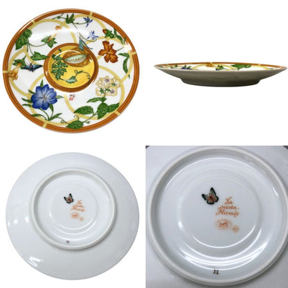 エルメス シエスタ カップ&ソーサー 花柄 イエロー系 2客セット HERMES【AFI28】【中古】