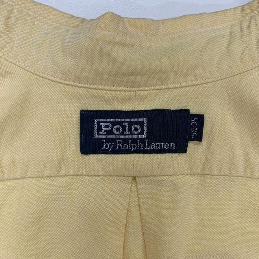 美品◆ポロラルフローレン ボタンダウンシャツ 90年S オールド イエロー メンズ サイズ15.5 Polo Ralph Lauren 【AFA21】