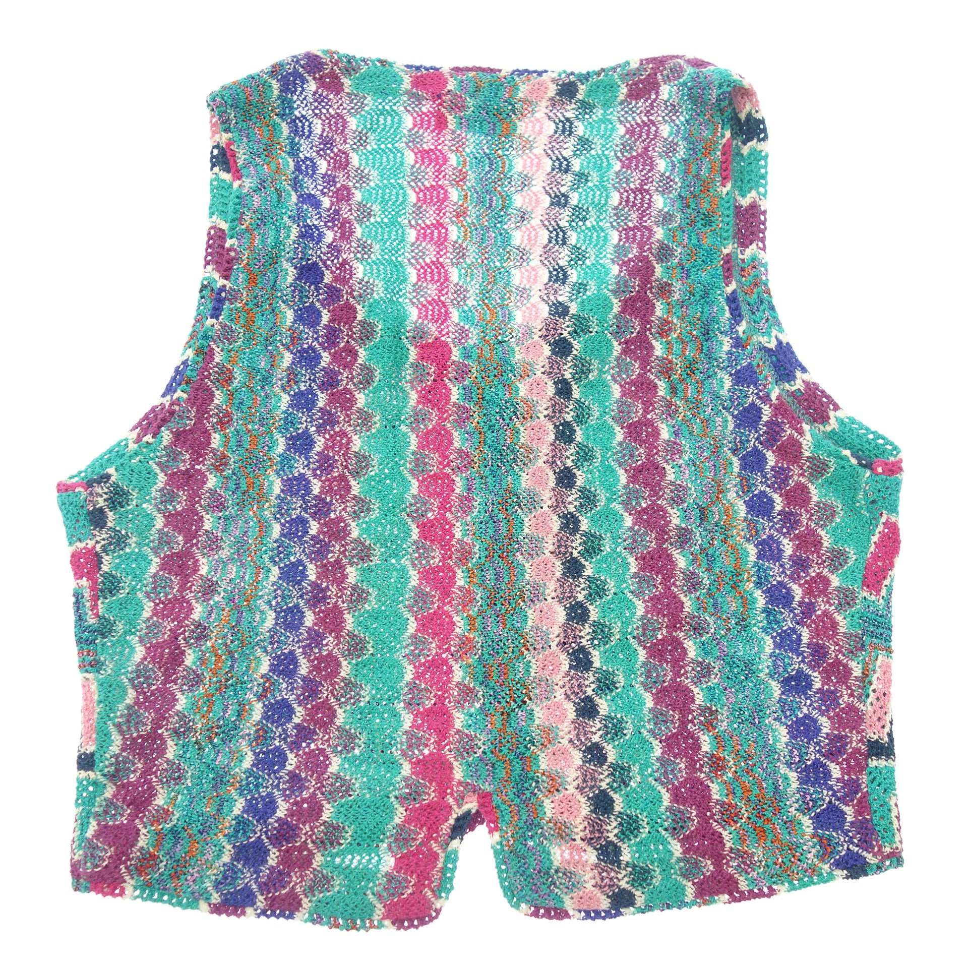 美品◇ミッソーニ ニットベスト 46 マルチカラー MISSONI 【AFB4