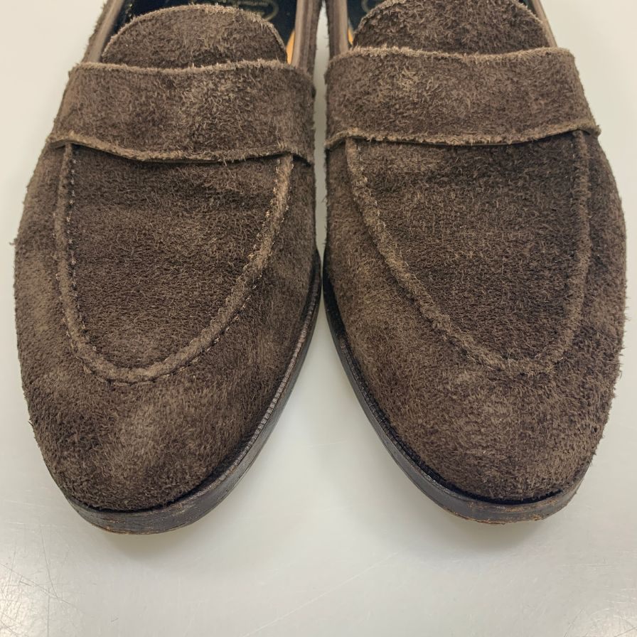クロケット&ジョーンズ HARCOURT2 ローファー スエード ブラウン サイズUK6E Crockett&Jones ローファー 約25.5cm【LA】【中古】