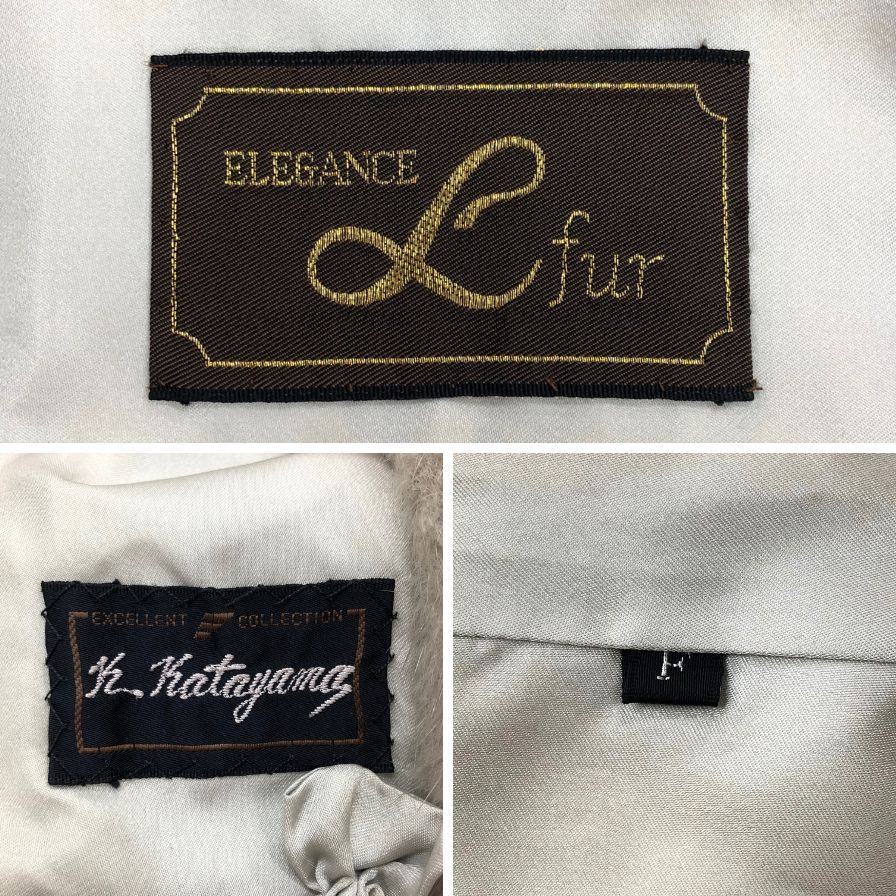 中古◆エレガンスファー サファイアミンク ハーフコート スタンドカラー グレー フリーサイズ 毛皮 ELEGANCE FUR 【AFF21】