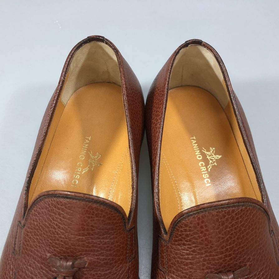 タニノクリスチー 109320 タッセルローファー カーフ ブラウン UK7 TANINO CRISCI ローファー 約25.5cm【LA】【中古】