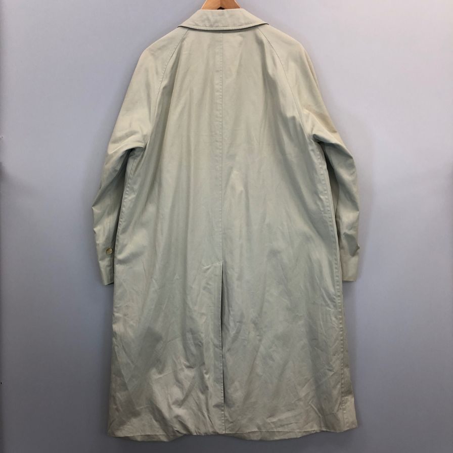 中古◆バーバリーズ ステンカラーコート 90S 裏地ノバ柄 ネーム入り サイズ不明 ホワイト系 BURBERRY 【AFB7】