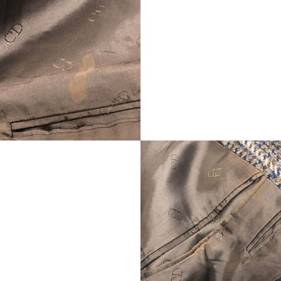中古◆クリスチャンディオール ムッシュ テーラードジャケット チェック フランス製 メンズ サイズ48 Christian Dior MONSIEUR 【AFF22】