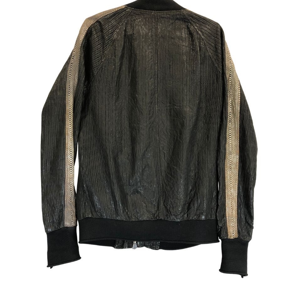 美品◆ジョルジオ ブラット ジャケット ラムレザー メッシュ メンズ サイズ46 ブラック GIORGIOBRATO 【AFF22】