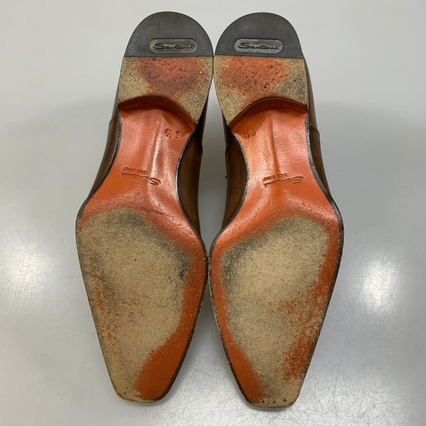 サントーニ レースアップ メダリオン レザーシューズ 15808 メンズ ブラウン サイズ5.5 SANTONI 約24.5cm【AFC42】