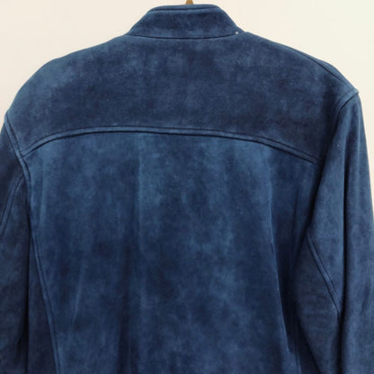 極美品◆レミレリーフ ビームス別注 シングルライダースジャケット スエード ネイビー メンズ サイズM REMI RELIEF BEAMS 【AFG1】