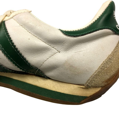 アディダス オリジナル スニーカー カントリー 70s 初期 フランス製 レディース 白×グリーン UK5.5 adidas originals 約24.5cm【AFC28】