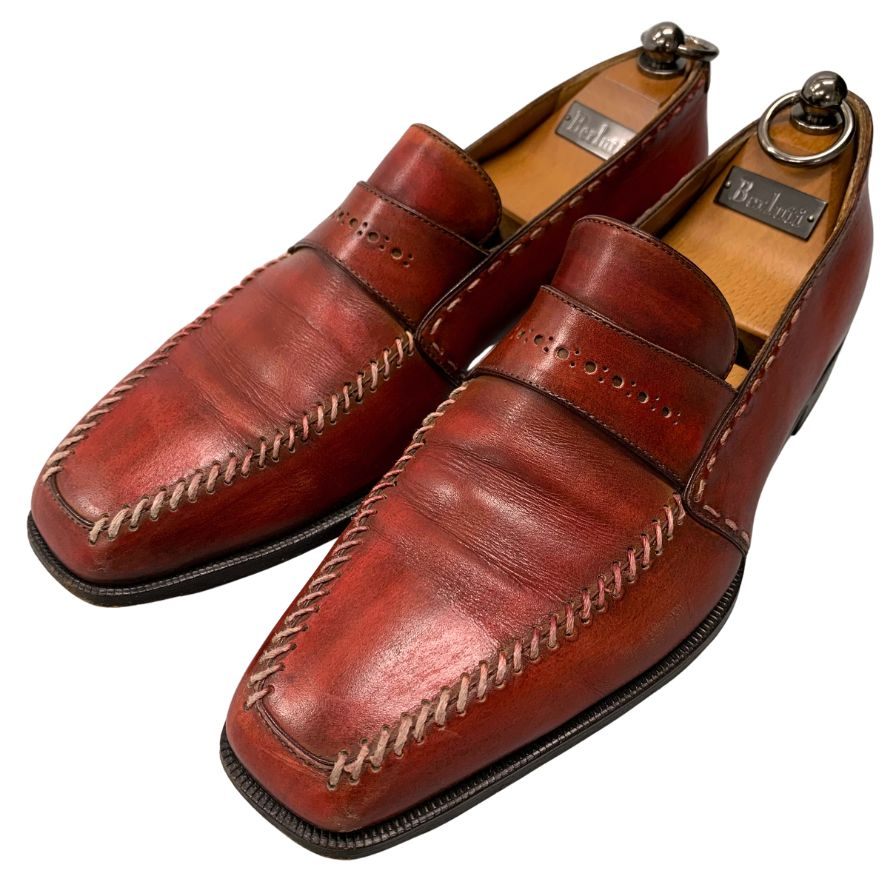 ベルルッティ ローファー A708 オルガ期 ダンディ ソバージュ バーガンディ  サイズ7 Berluti 約25.5cm【AFC31】