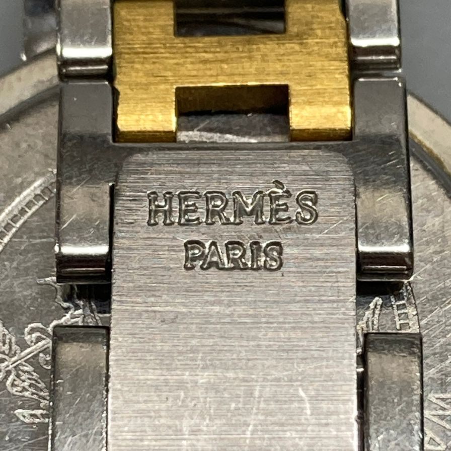 エルメス 491247 クリッパー   腕時計 白文字盤 不動 クオーツ hermes【AFI11】【中古】
