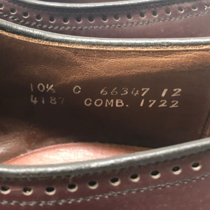 アレンエドモンズ レザーシューズ ウィングチップ マルロー ボルドー メンズ サイズUS10 Allen Edmonds marlow 約28.0cm【AFC45】