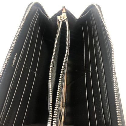 バーバリー ラウンドファスナー PVC×レザー 長財布 チェック柄 BURBERRY【AFB55】